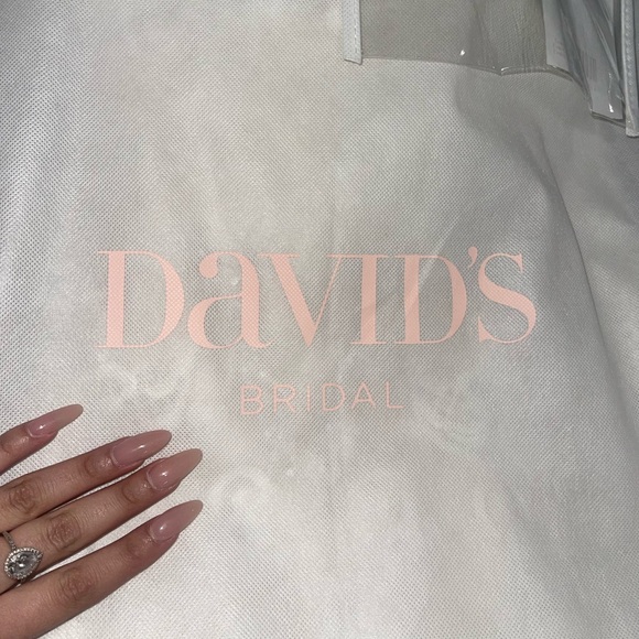 David’s bridal Wedding Dress creme lace 100% flawless since it was never used. - Picture 1 of 11